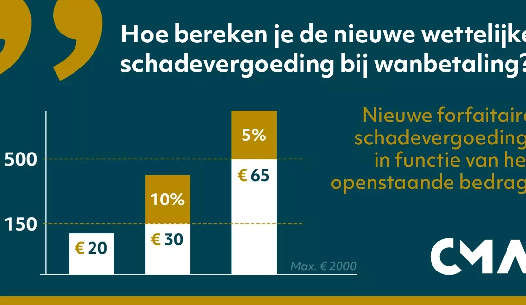 De nieuwe forfaitaire schadevergoeding, in functie van het openstaande bedrag